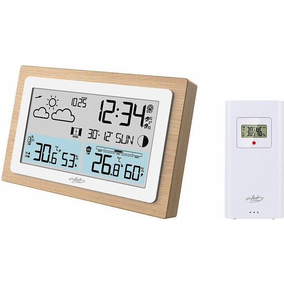 Station météo radio-pilotée FWS-100 avec cadre en bois