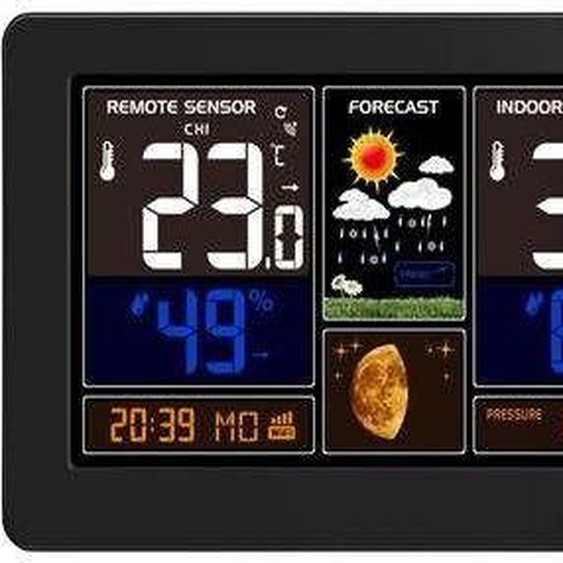 Station météo Solight, application Smart Life, très grand écran couleur LCD, température, humidité, pression, chargeur USB, noir