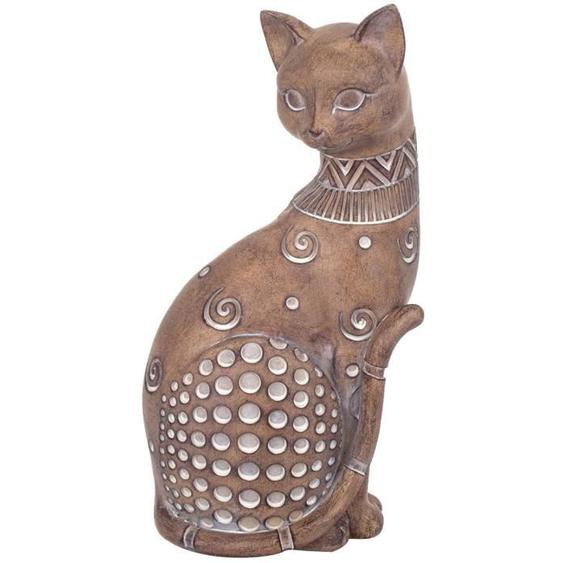 Statue Chat de Decoration - Résine - Contemporain - Marron - Salon - Adulte