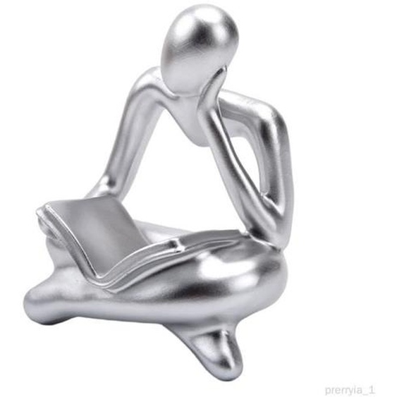 Statue de penseur abstrait Style nordique objets de collection Figurine humaine décor à la maison cadeau résine pour Argent