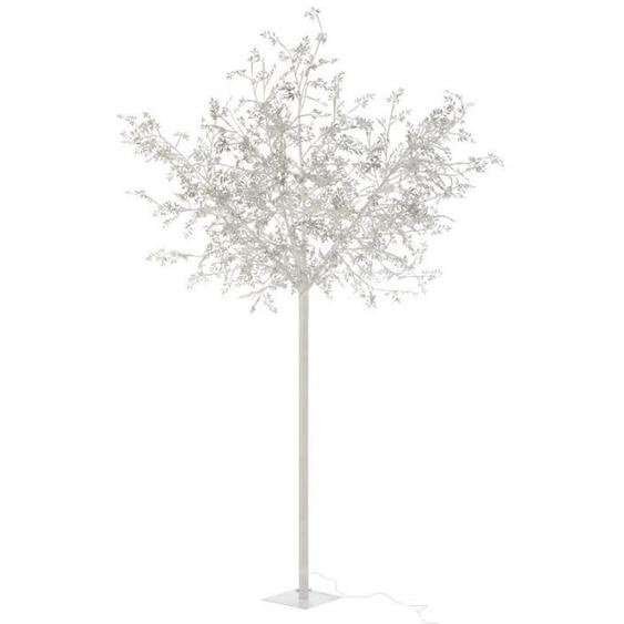 Statue Déco - J-LINE - Arbre Feuilles - LED - Argent - 250 cm - Design Contemporain
