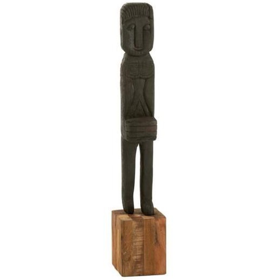 Statue Déco en Bois Boro 115cm Noir