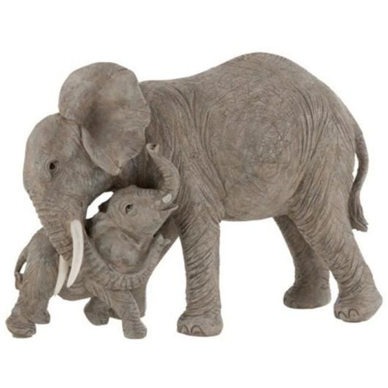 Statue Déco - PARIS PRIX - Eléphant Câlin - 28cm - Résine - Gris