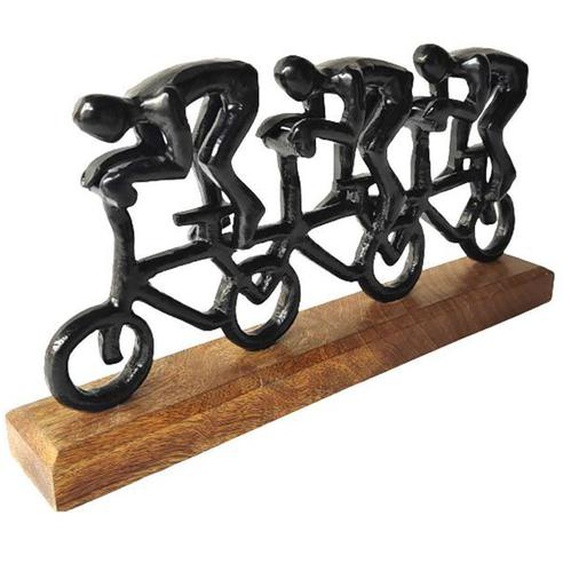 Statue Décoration - Non spécifié - Cyclistes en Métal et Bois - 31 cm - Contemporain - Intérieur