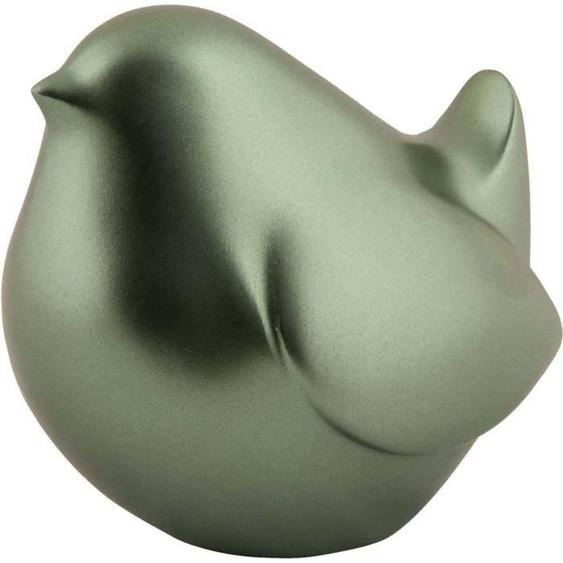 Statue en résine effet métalisé Fat Bird vert