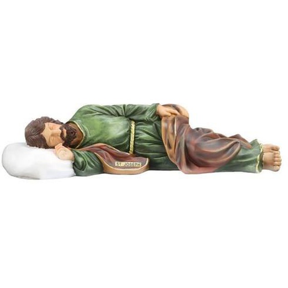 Statue religieuse - Grande Statue de Saint Joseph endormi en résine - 57cm - Colorée - Classique - Intemporel