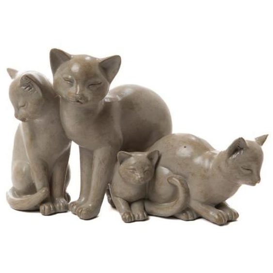 Statuette - AMADEUS - Chat Famille Crème - Résine - 20x10x13 cm - Décoration intérieure