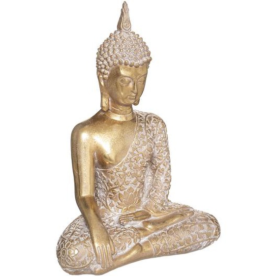 Statuette Bouddha assis, doré, H32 cm