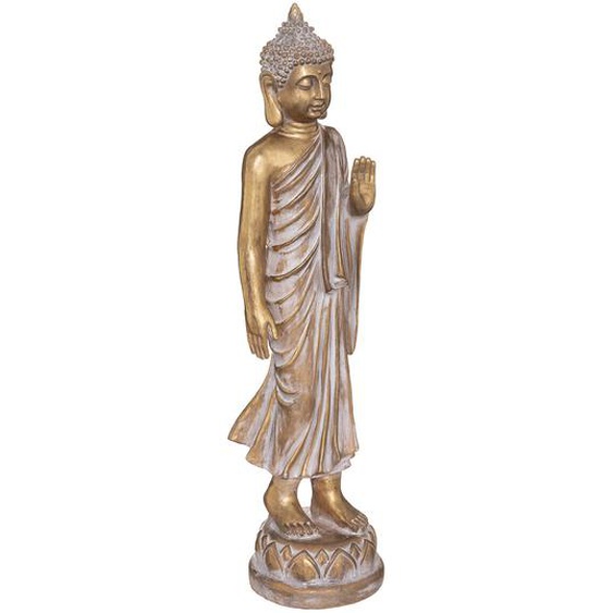 Statuette Bouddha debout, doré, résine H82,5 cm