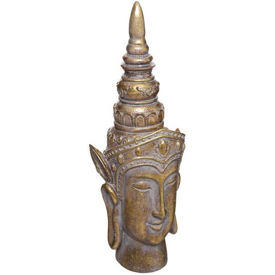Statuette Bouddha, résine, patine dorée H44 cm