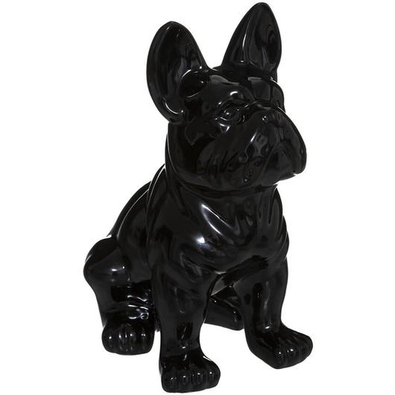 Statuette Bulldog, céramique, noir, H12 cm