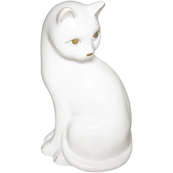 Statuette Chat, céramique, blanc, H26 cm