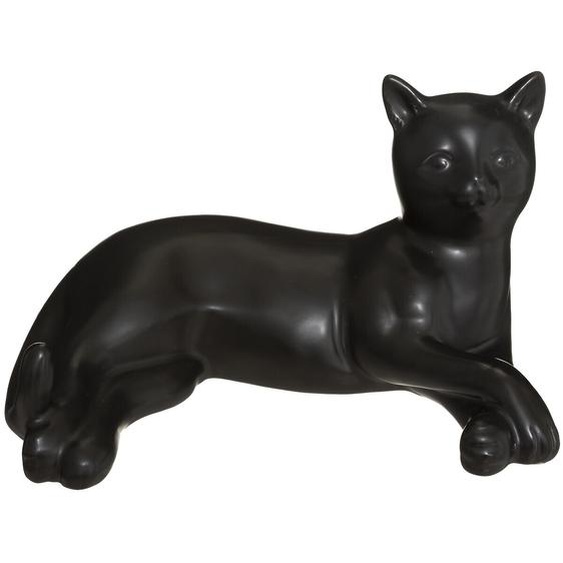 Statuette Chat, céramique, noir, H11,5 cm