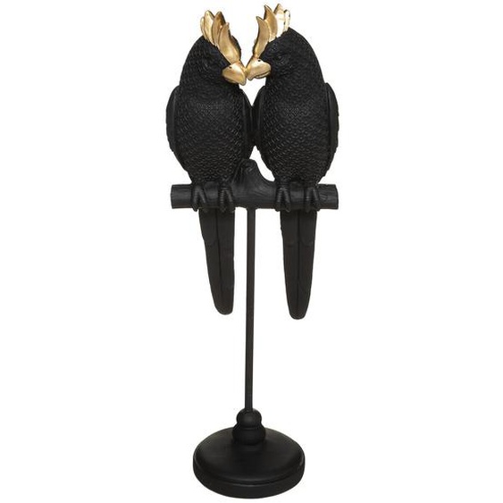 Statuette Couple oiseaux, noir, H35 cm