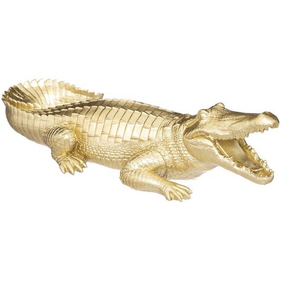 Statuette crocodile, doré, résine H11 cm