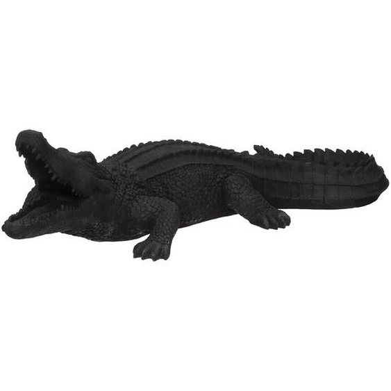 Statuette crocodile, noir, résine H30 cm