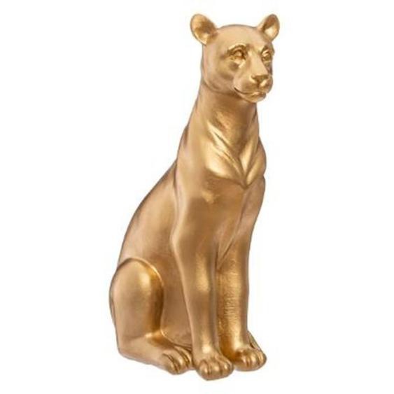 Statuette déco - Atmosphera - Panthère - 23 cm - Polyrésine - Couleur Or