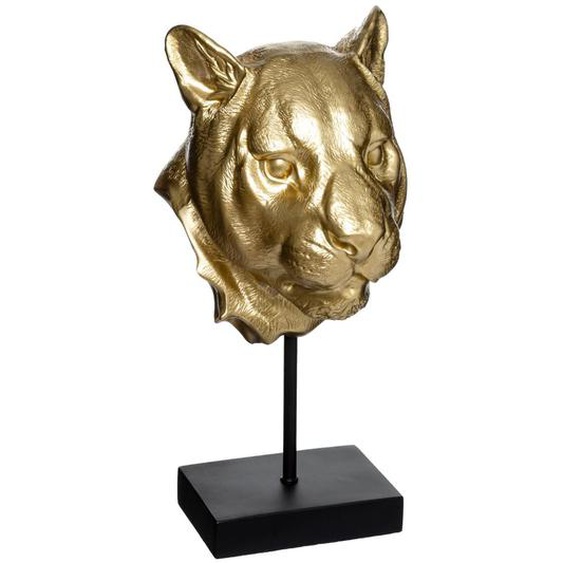 Statuette Lion, résine, doré H37 cm