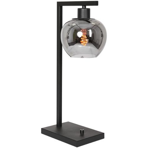 Steinhauer - lampe de table - Lotus - noir - verre métal verre fumé - lampe en verre coloré - E27 - 3651ZW