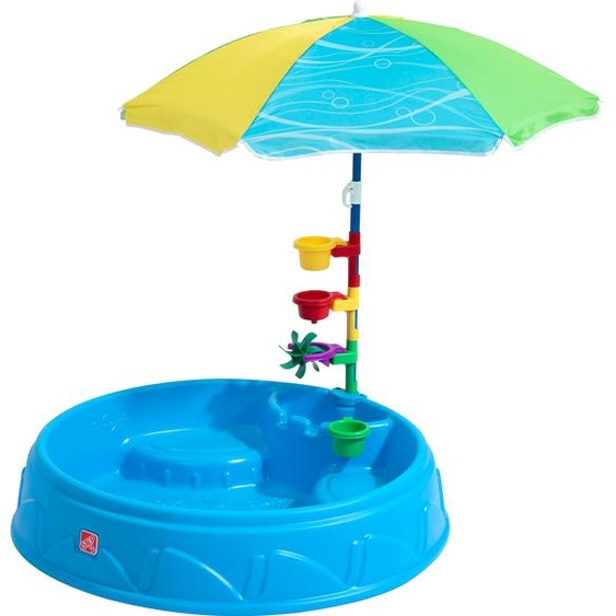 Step2 Play And Shade Pataugeoire Avec Parasol Et Des Accessoires Pour Enfants | Jouet Enfant À Eau Pour Le Jardin
