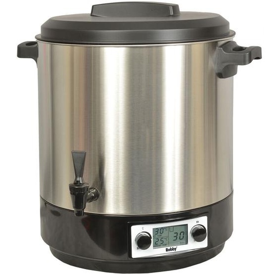 Stérilisateur de bocaux électrique cuve inox avec écran lcd robinet et minuteur 31l 2000w - Robby - steri pro inox xl lcd