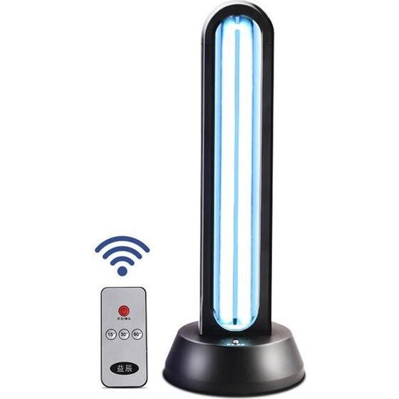 Stérilisateur UV Lumière Stérilisateur portable Stérilisation à lozone-lamee avec base et télécommande, 38W + ozone