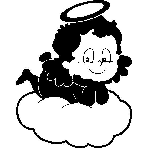 Sticker Ange assis sur un nuage