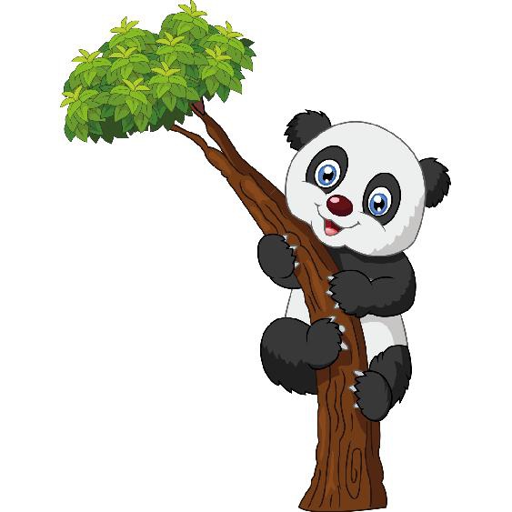 Sticker animaux panda sur une branche