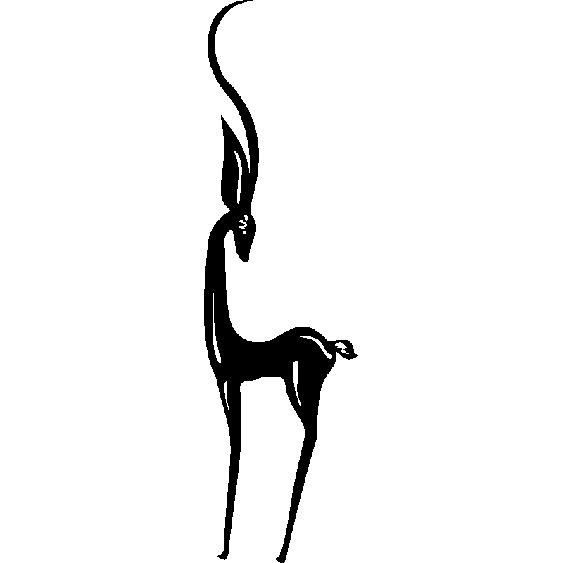 Sticker Biche avec une corne
