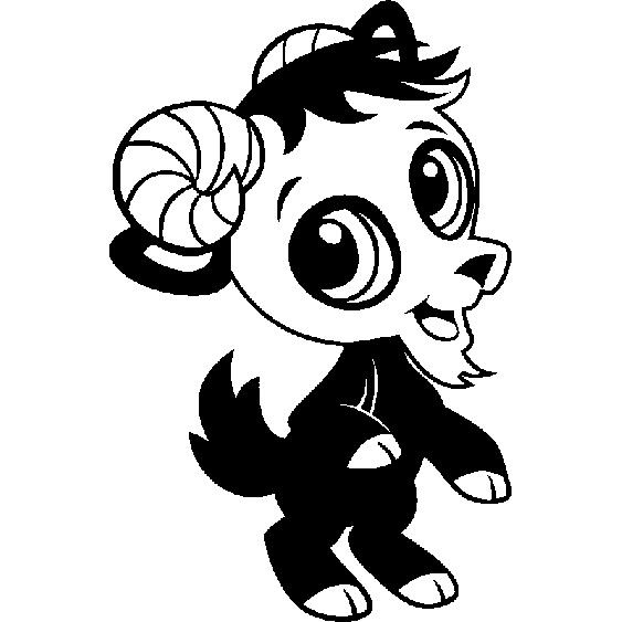 Sticker Caricature chèvre à deux pattes