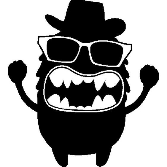 Sticker Caricature monstre rockstar