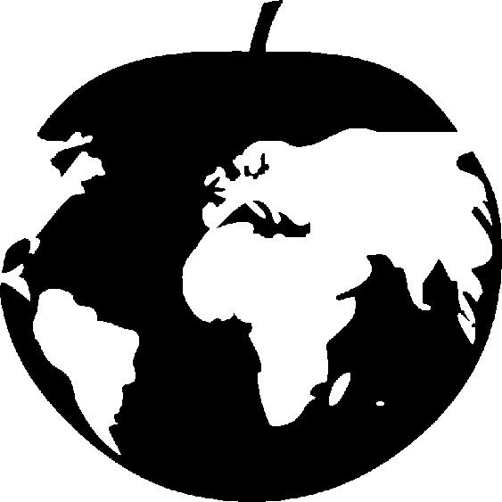 Sticker carte du monde pomme