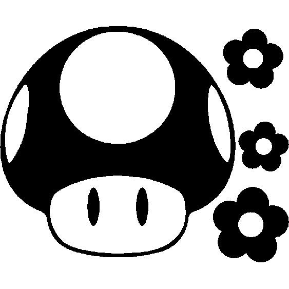 Sticker Champignon et fleur