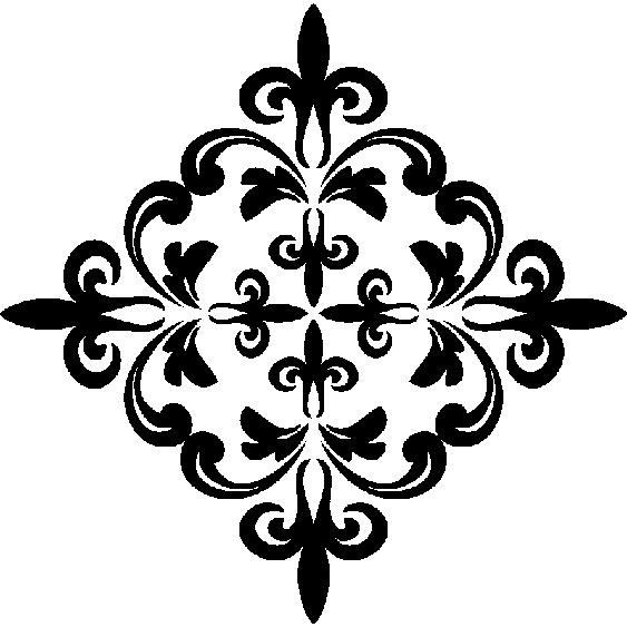 Sticker Design baroque fleurs élégantes