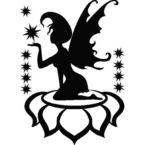 Sticker fleur fée