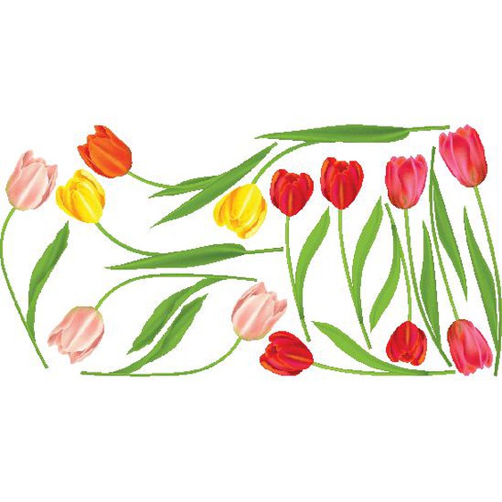 Sticker fleurs tulipes sauvages