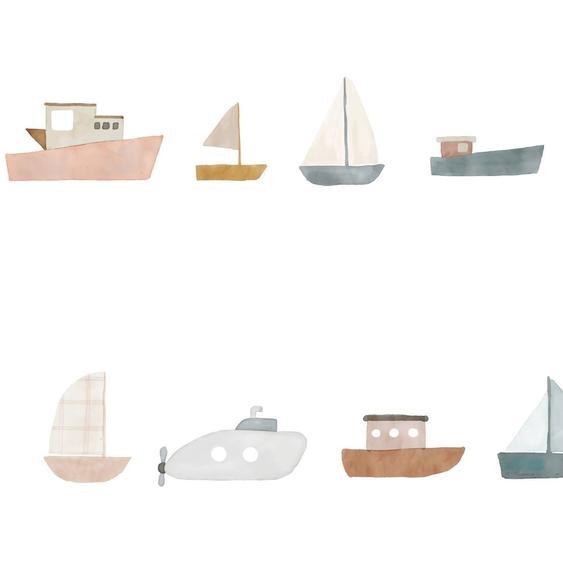Sticker Frise Murale Bateaux Multicolore