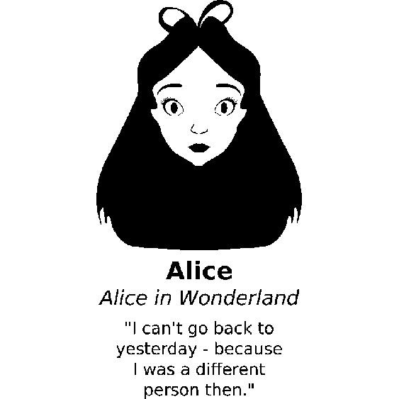 Sticker I cant go back - Alice (Alice in Wonderland)
