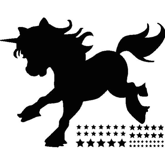 Sticker La licorne sur le chemin des étoiles