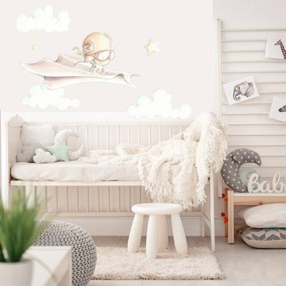 Sticker Mural Enfant Petit Avion Avion De Papel Multicolore