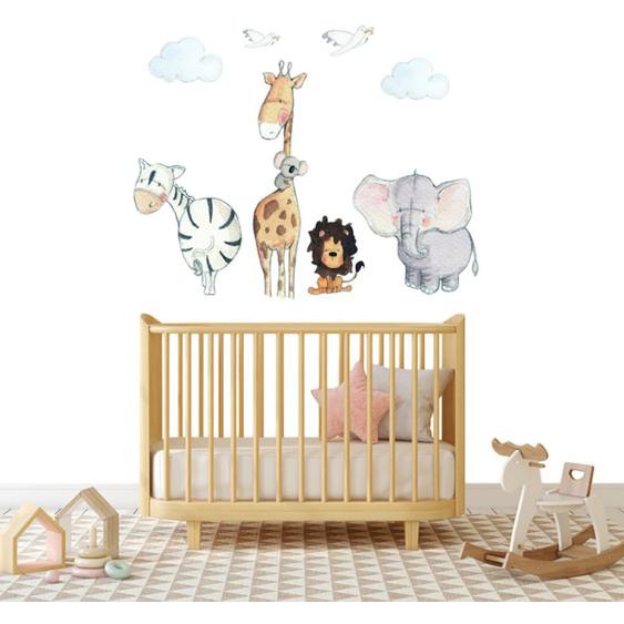 Sticker Mural Enfant Petits Animaux Madagascar Multicolore