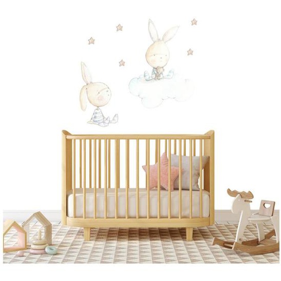 Sticker Mural Enfant Petits Lapins Twin Rabbit Multicolore
