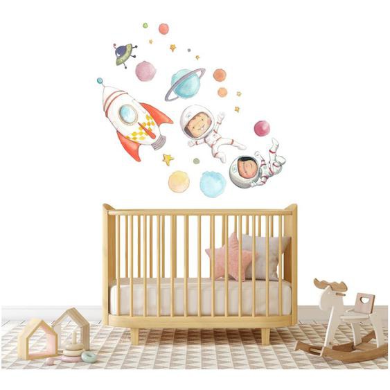 Sticker Mural Enfant Planètes Multicolore