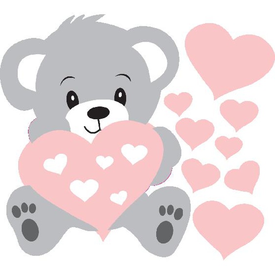 Sticker nounours rose