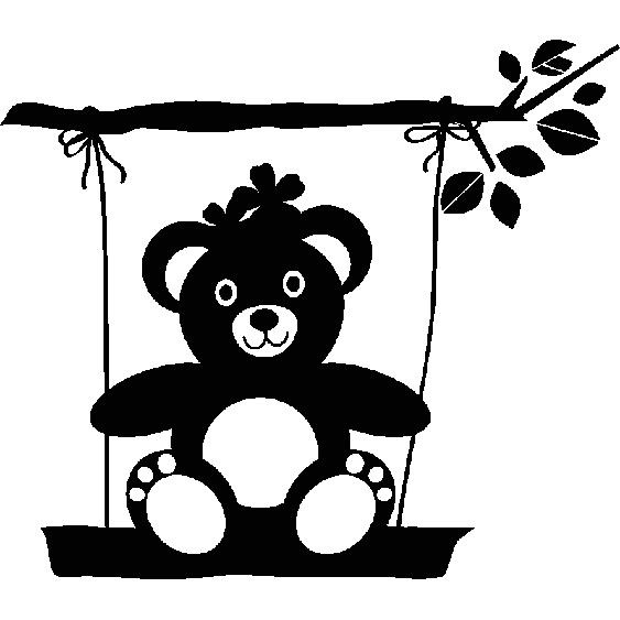 Sticker Nounours sur une balançoire