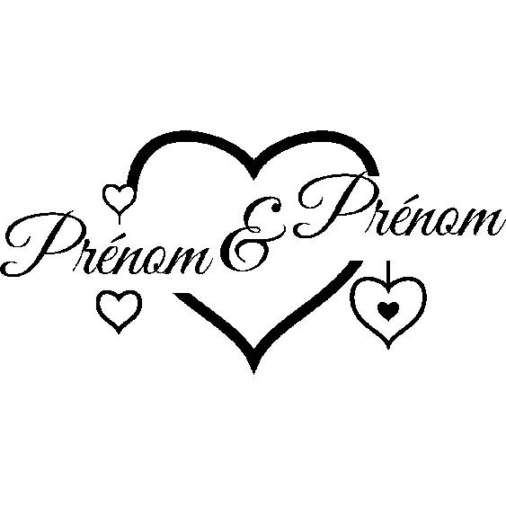 Sticker Personnalisé Prénoms Grand Coeur