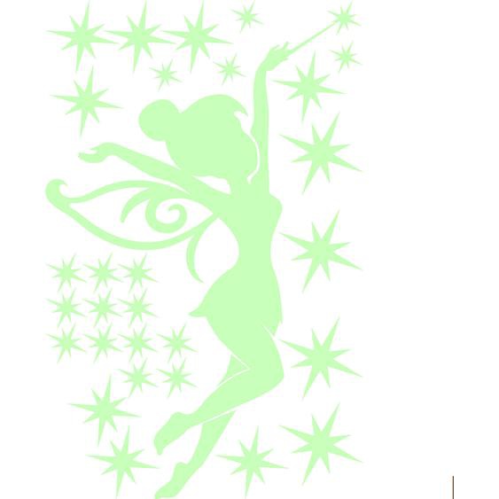 Sticker phosphorescent fée scintillante