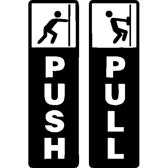 Sticker porte push pull