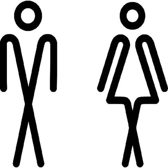 Sticker porte toilettes homme et femme