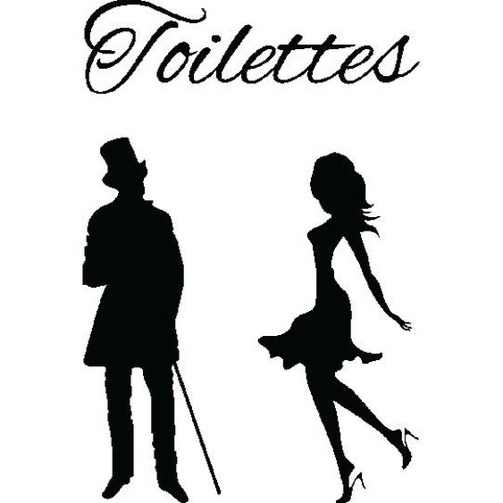 Sticker porte toilettes silhouettes homme et femme